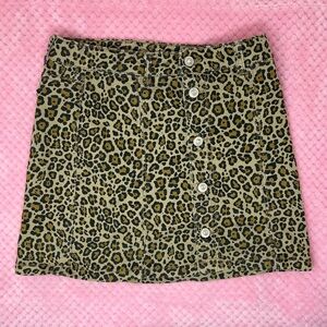Girls Leopard / Cheetah Print Button Skirt XL